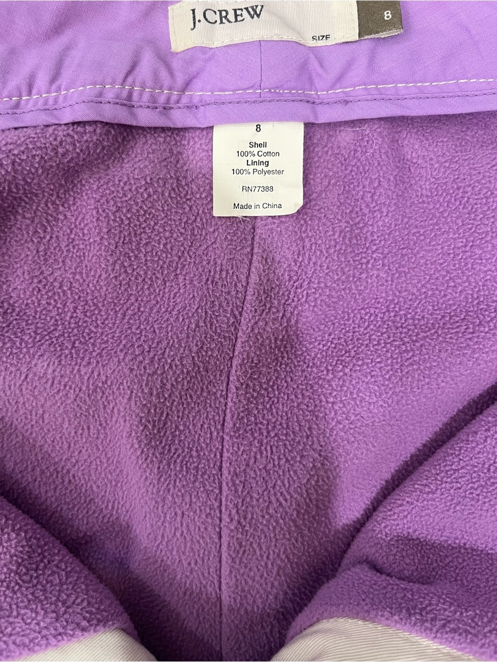 J. Crew Lavender Fleece-Lined Jacket View 2